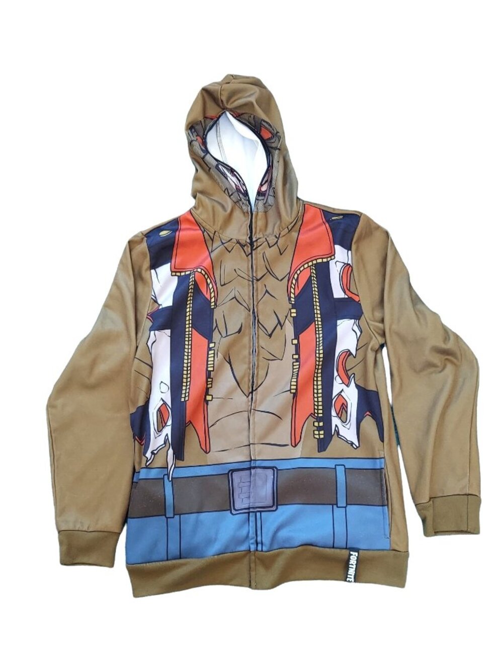Fortnite Boys Hoodie Jacket Brown Dire Werewolf Long Sleeve Full Zip XL 14/16